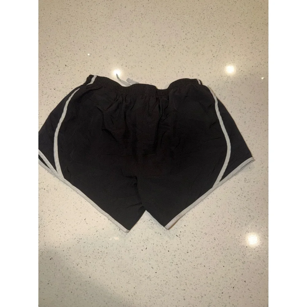 Nike Dri-FIT Tempo Running Shorts Womens Large Black White Trim Athletic Gym